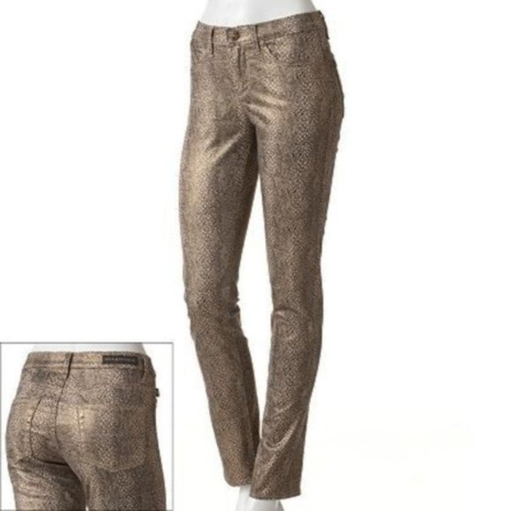 NEW Women's ROCK & REPUBLIC SNAKE SKIN SKINNY BERLIN JEANS SZ 8 M NWT